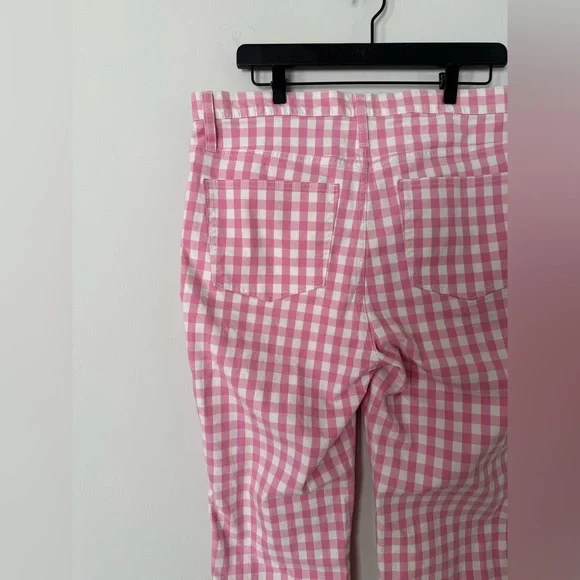 J.Crew Pink Gingham Vintage Straight Jeans Size 32 - Picture 7 of 12